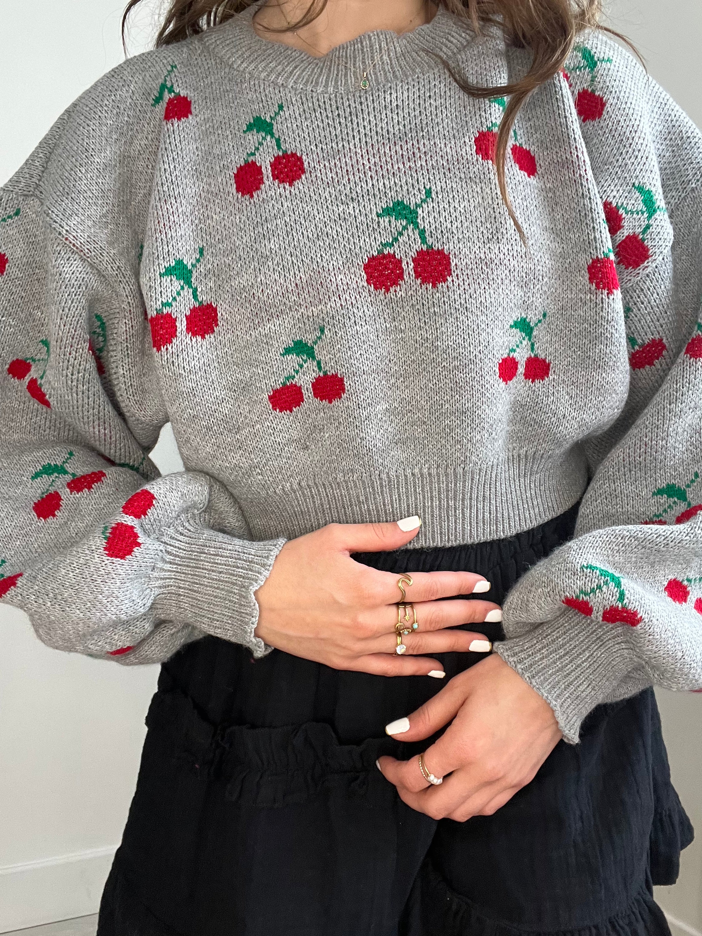 Pull court gris Cerise