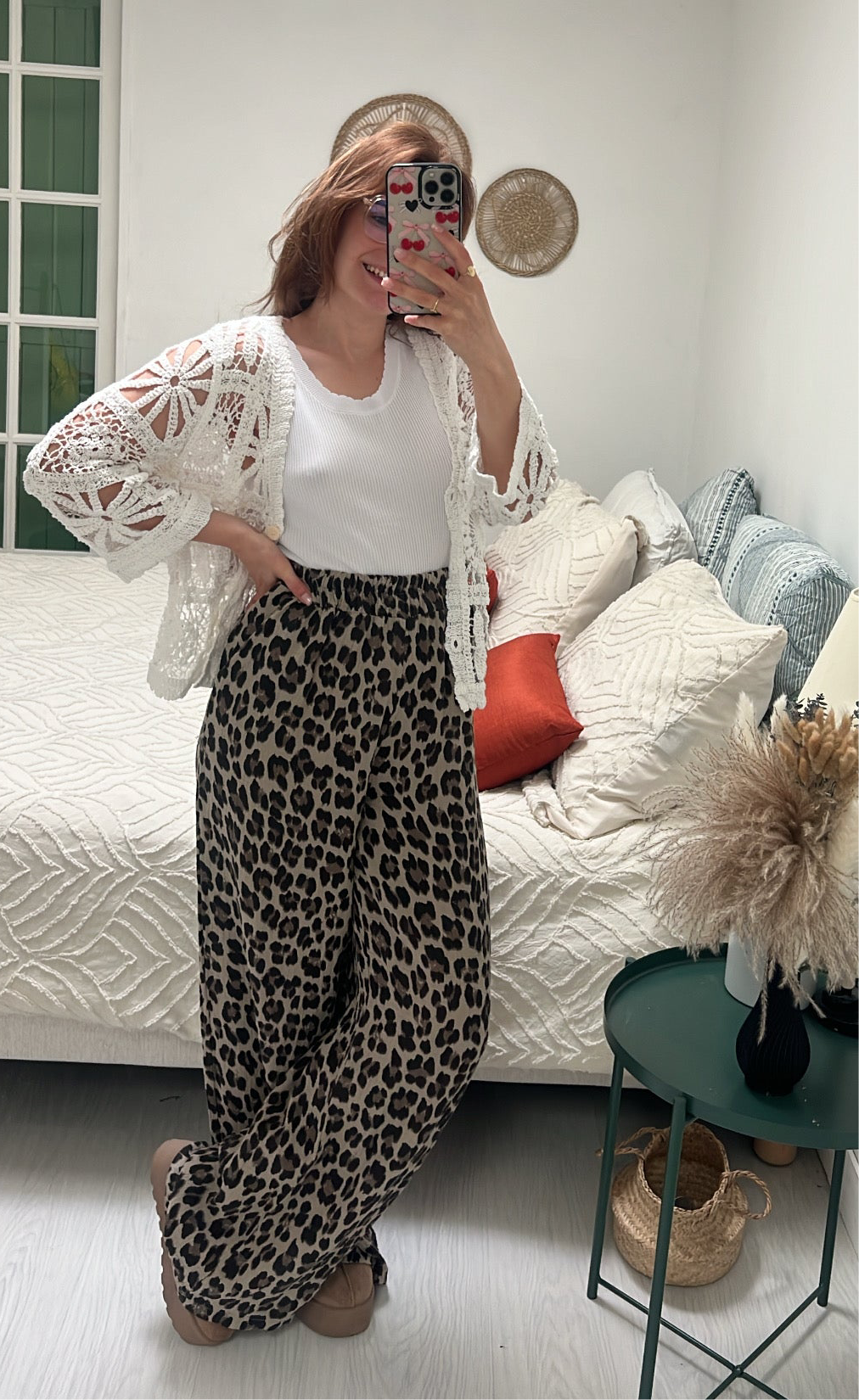 Pantalon Léopard beige