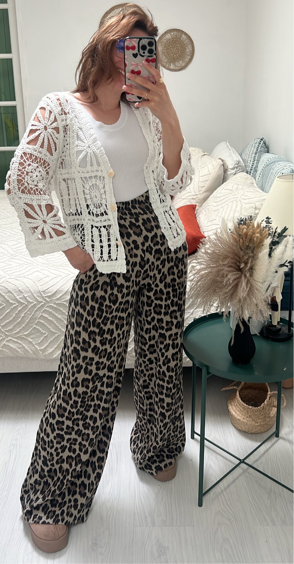 Pantalon Léopard beige