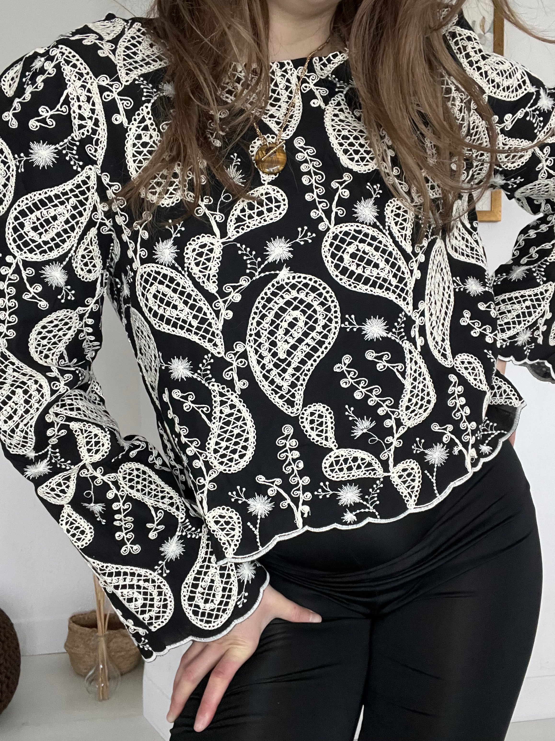 Top coton brodé Élyne