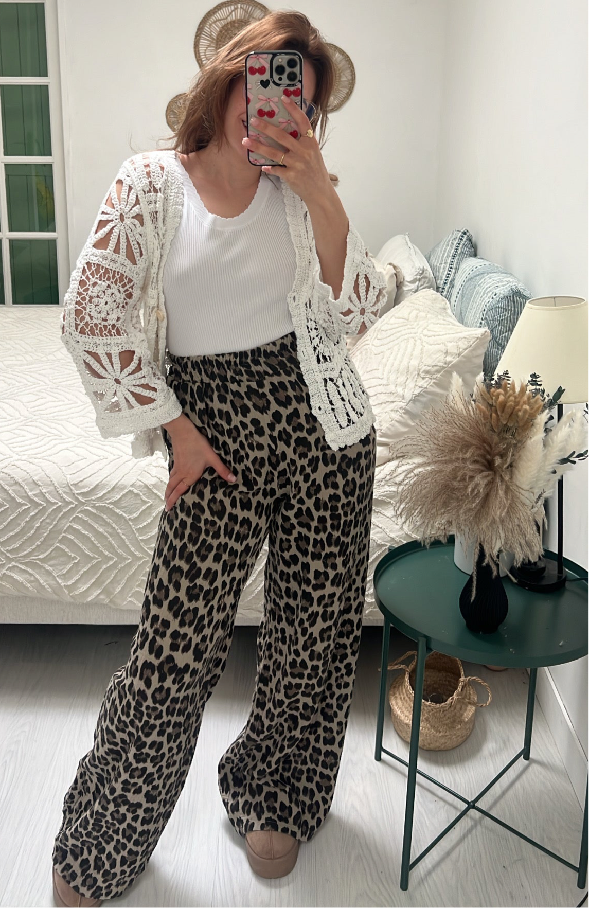 Pantalon Léopard beige