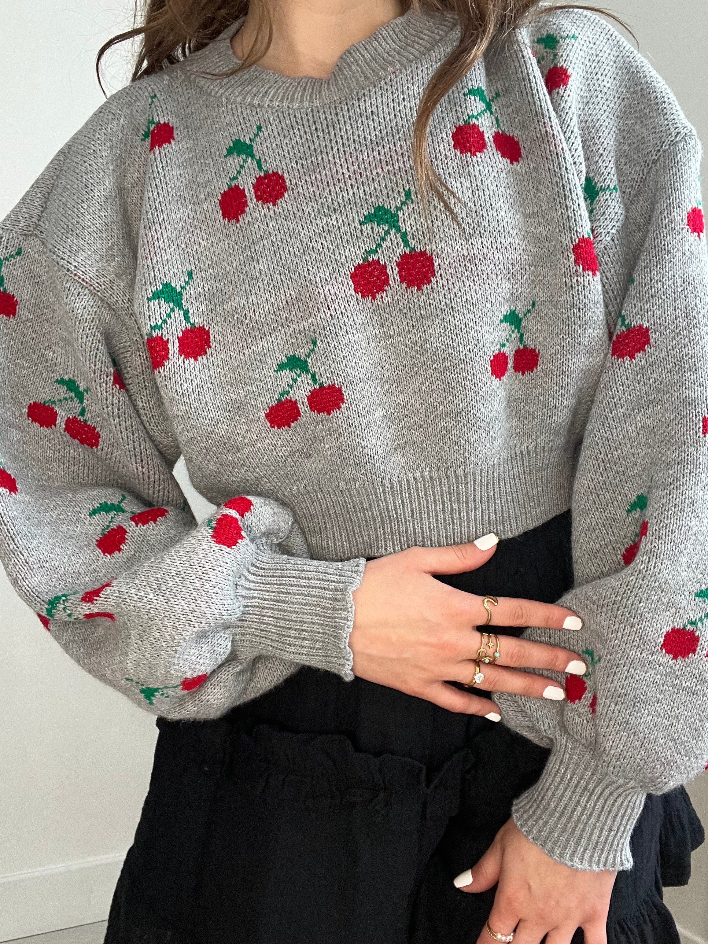 Pull court gris Cerise