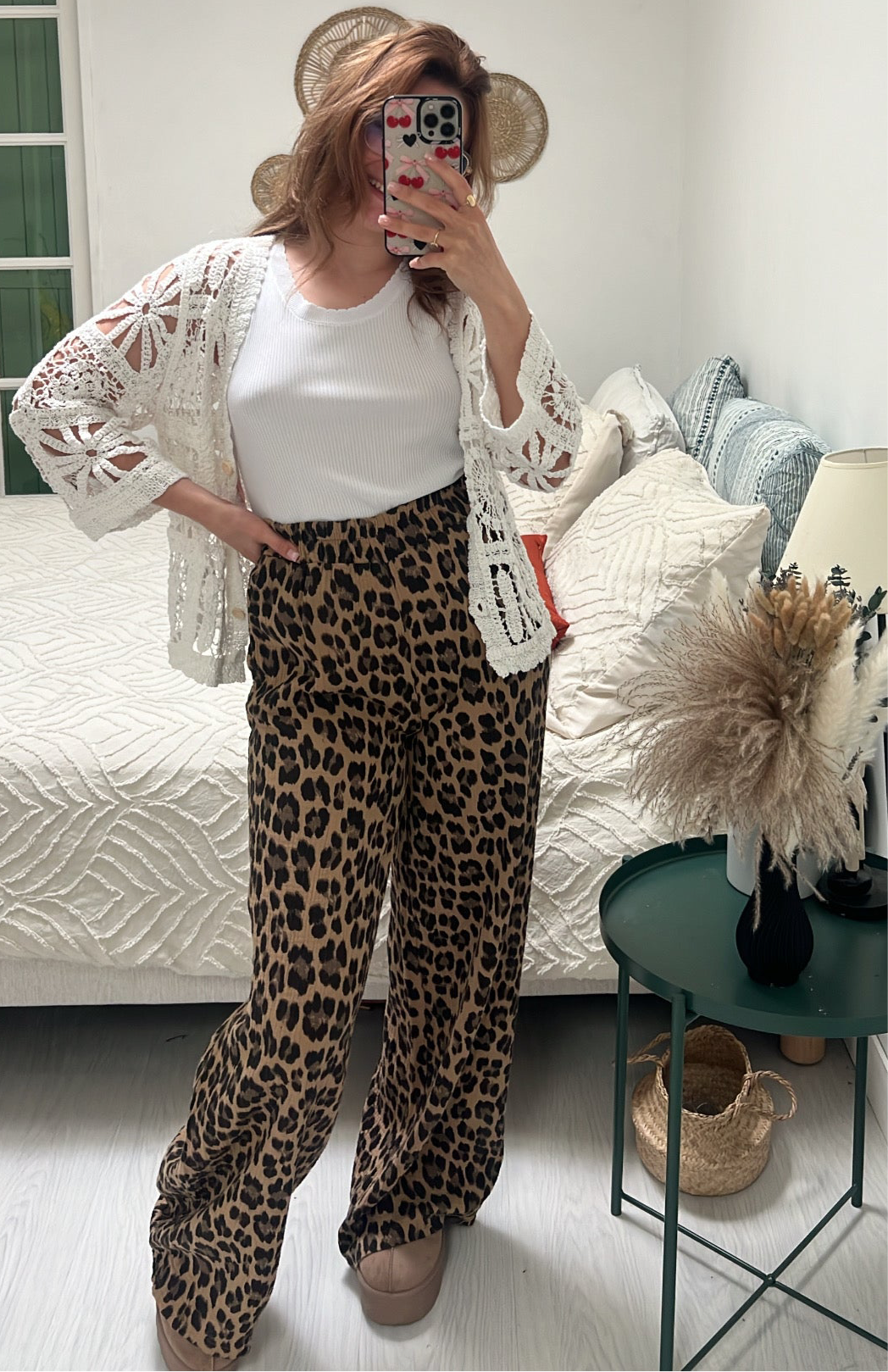 Pantalon Léopard camel