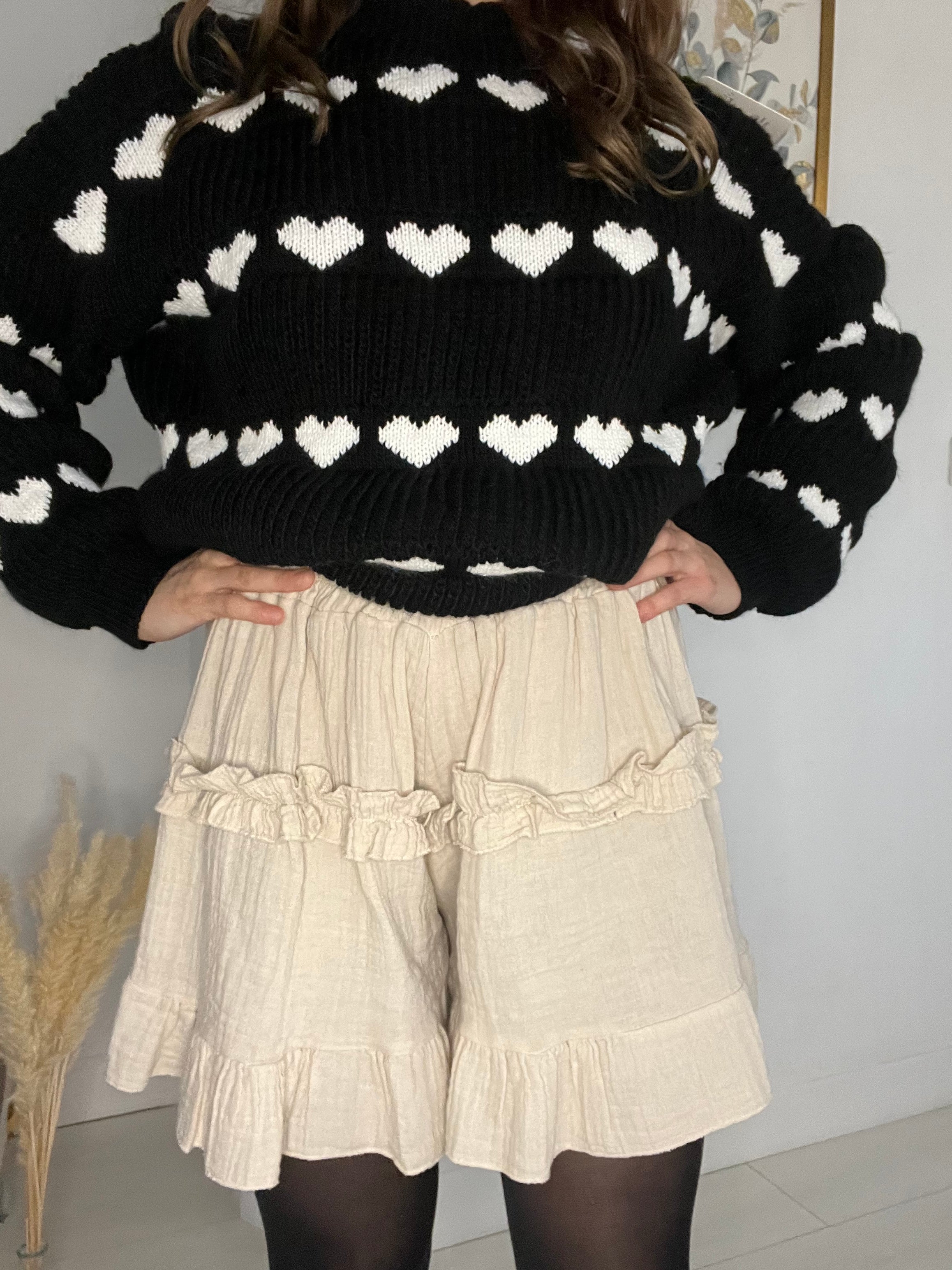 Jupe-Short Elise en coton beige