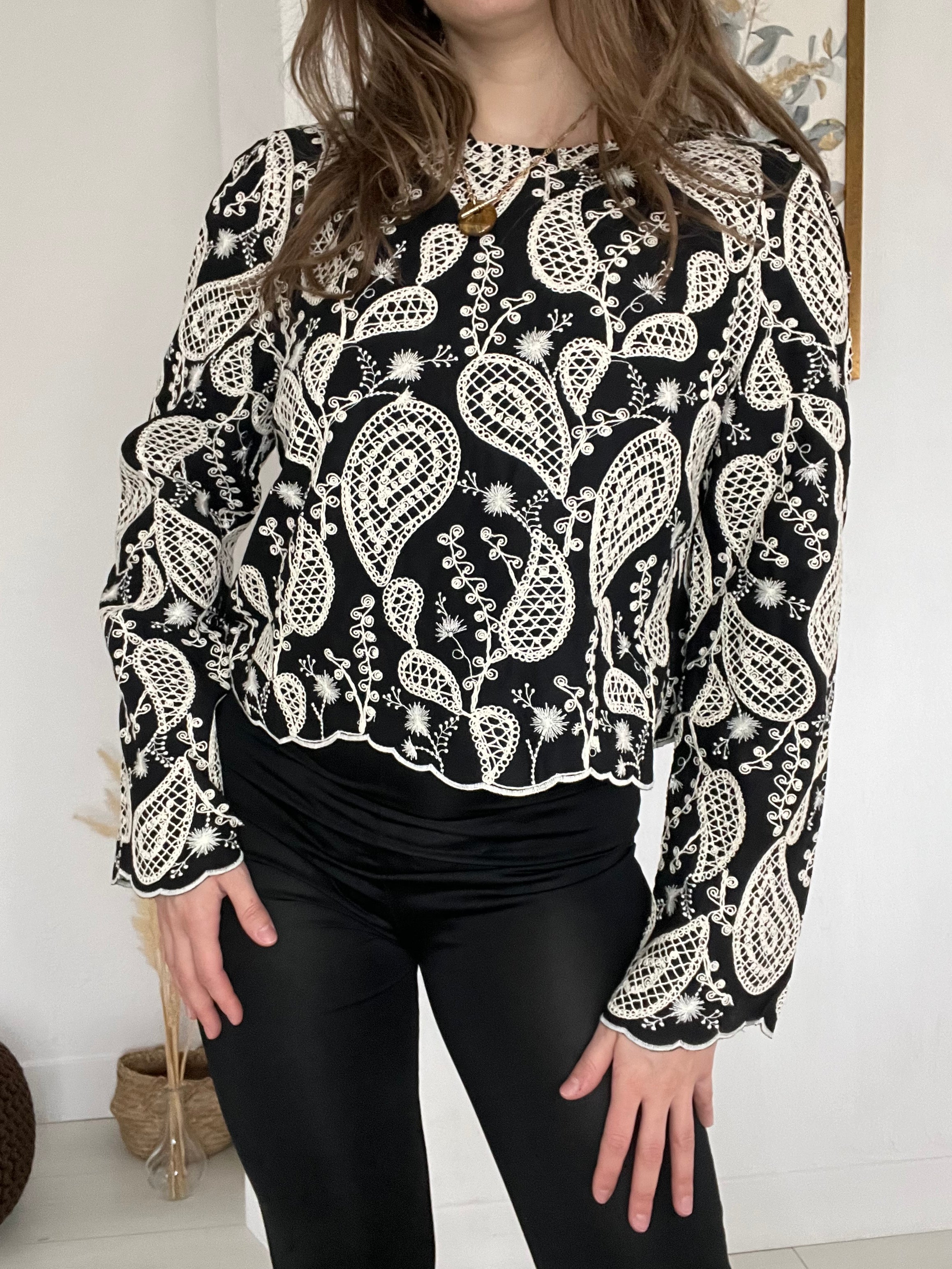 Top coton brodé Élyne